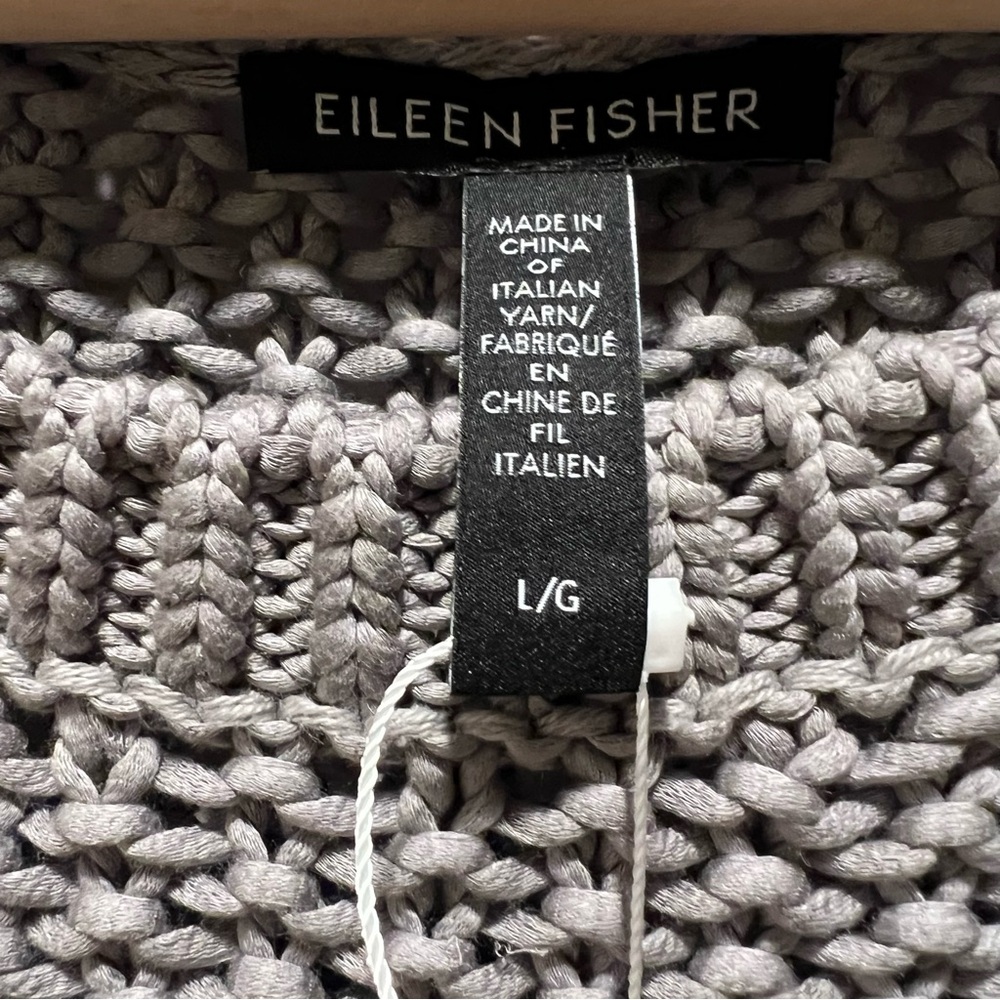 NWT EILEEN FISHER Organic Cotton Cord Crew Neck Box-Top Sweater Pullover Size L - Picture 10 of 13